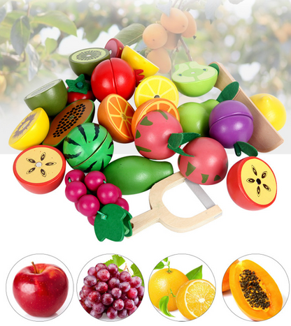 Kids Pretend Play Cutting Fruit and Vegetable Set
