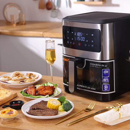 6.8L Visual Air Fryer - Stainless Steel Multi-Function