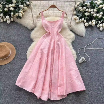 Jacquard High-Waist Slip Dress