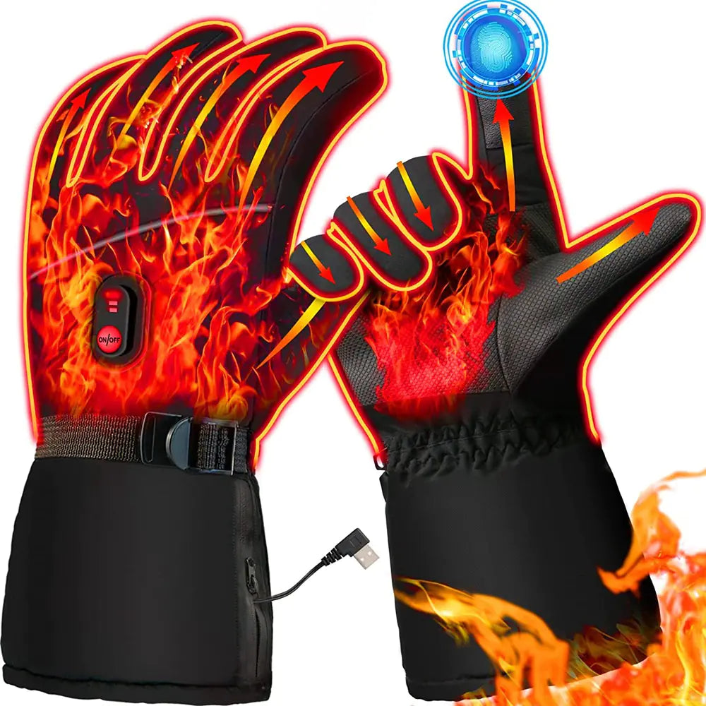 Outdoor AA Battery Heated Thick Ski Gloves