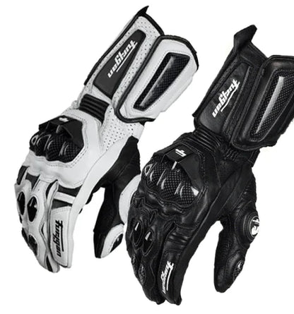 Motorcycle Racing Gloves - Breathable Leather & Carbon Fiber