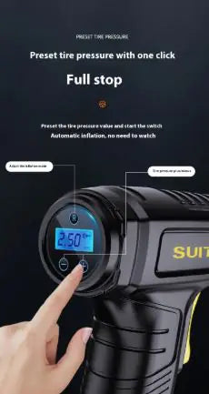 Multifunctional Handheld Wireless Digital Inflator with Intelligent Display – Portable Car Tire Air Pump
