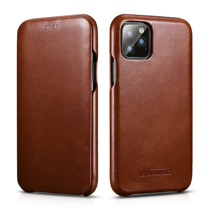 Retro Curved Screen Cowhide Phone Case