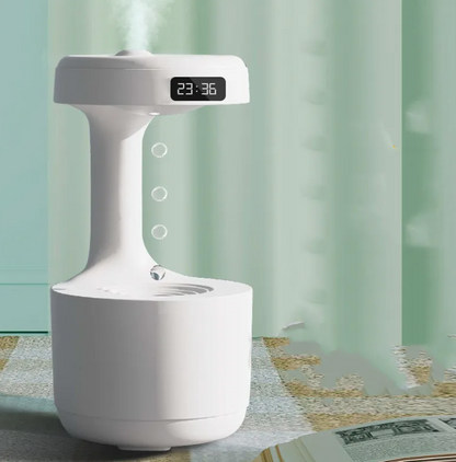 Anti-Gravity Water Drop Humidifier With Clock