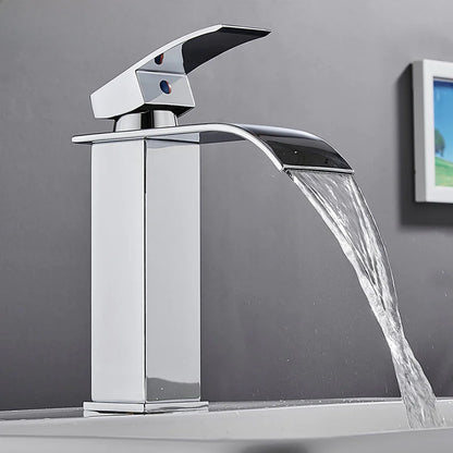 Square Stainless Steel Waterfall Faucet for Sink