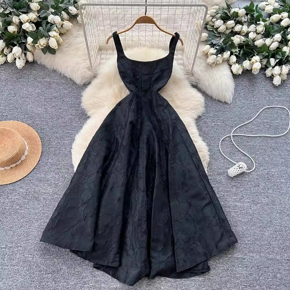 Jacquard High-Waist Slip Dress