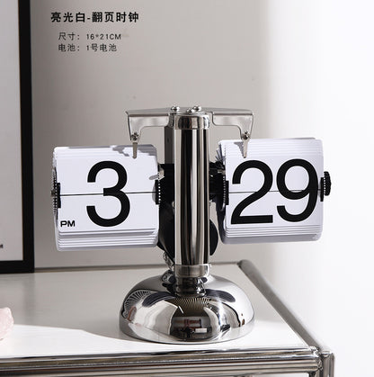 Minimalist Automatic Page Turning Clock for Home Decor