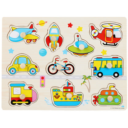 Montessori Wooden Puzzle Set for Kids with Letters & Shapes