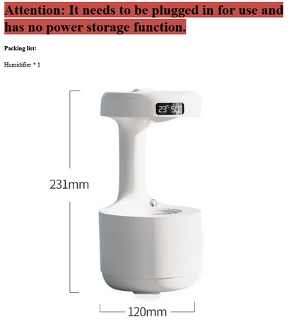 Anti-Gravity Humidifier Aroma Diffuser with Clock
