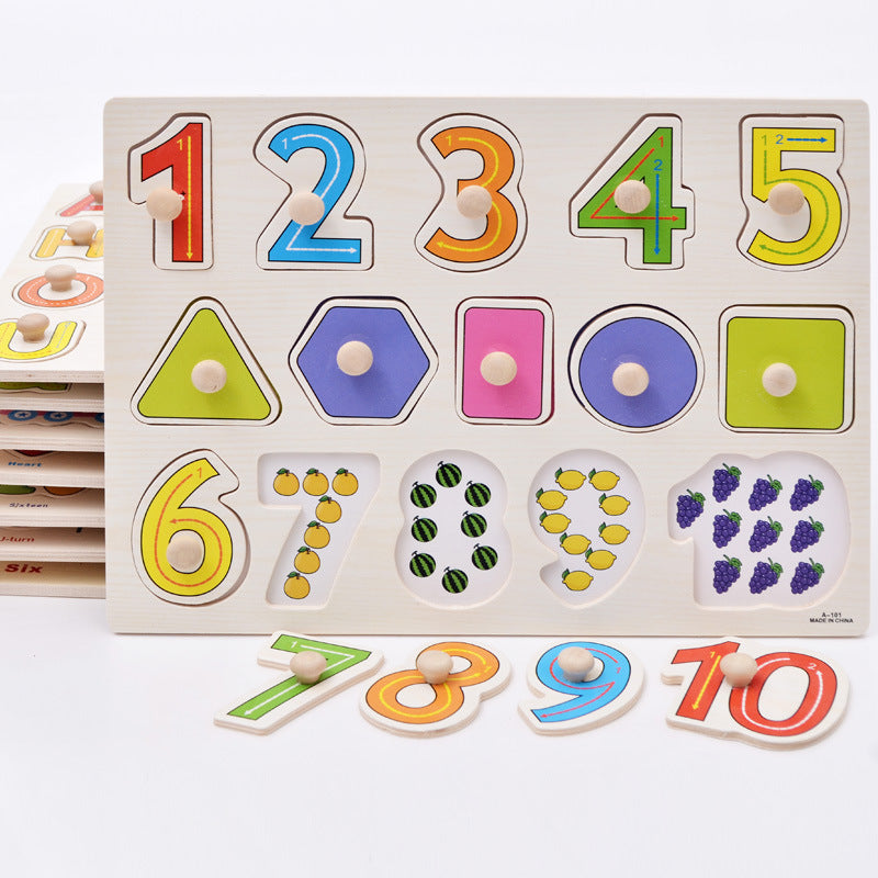 Wooden Educational Puzzle - Fun Color & Number Board