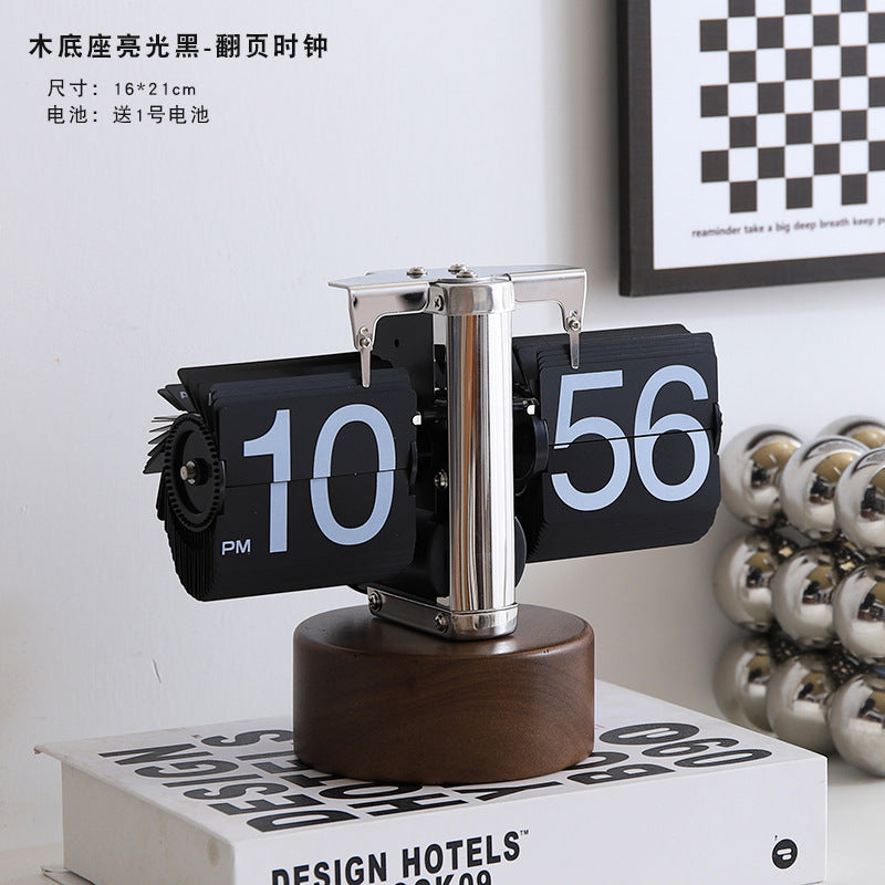 Minimalist Automatic Page Turning Clock for Home Decor