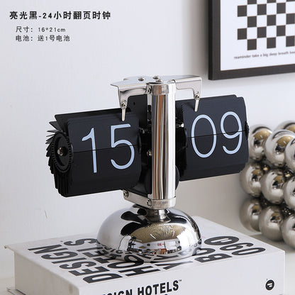 Minimalist Automatic Page Turning Clock for Home Decor