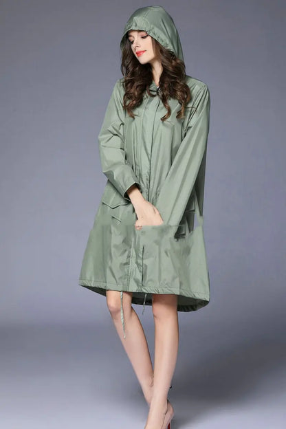 Waterproof Breathable One-Piece Hiking Raincoat