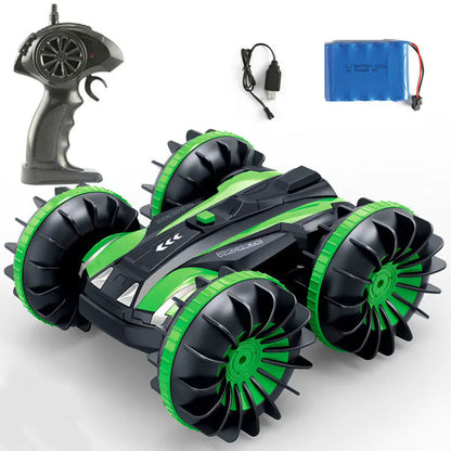 Large 4WD Remote Control Amphibious Stunt Tank Toy