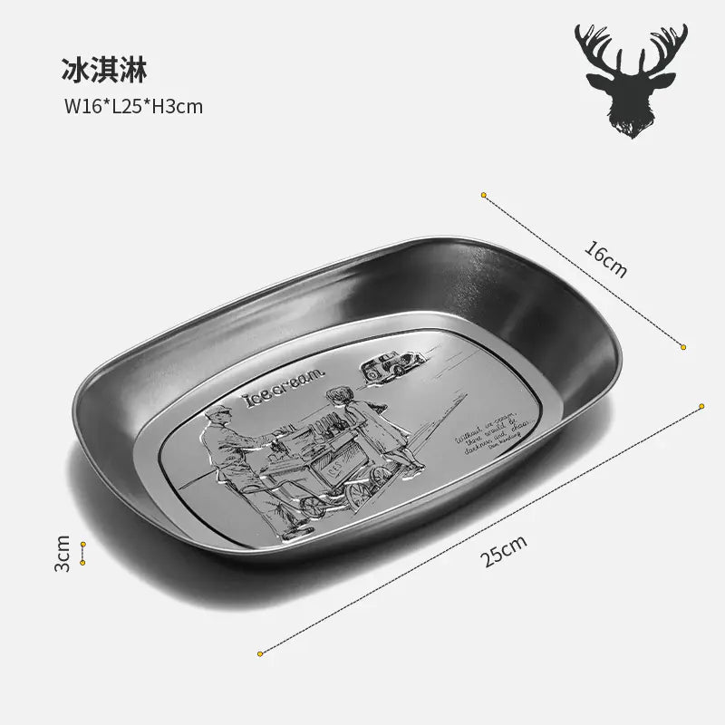 Outdoor Camping Fruit Tray - Vintage Metal Snack Plate