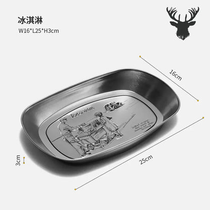 Outdoor Camping Fruit Tray - Vintage Metal Snack Plate