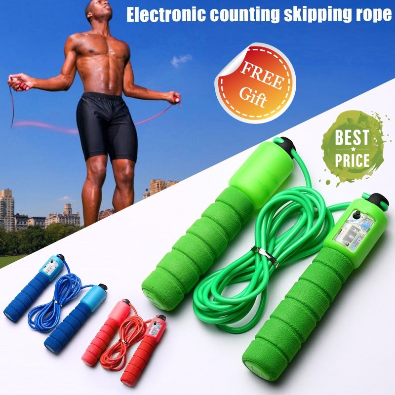 Sponge Handle Jump Rope with Calorie Counter for All