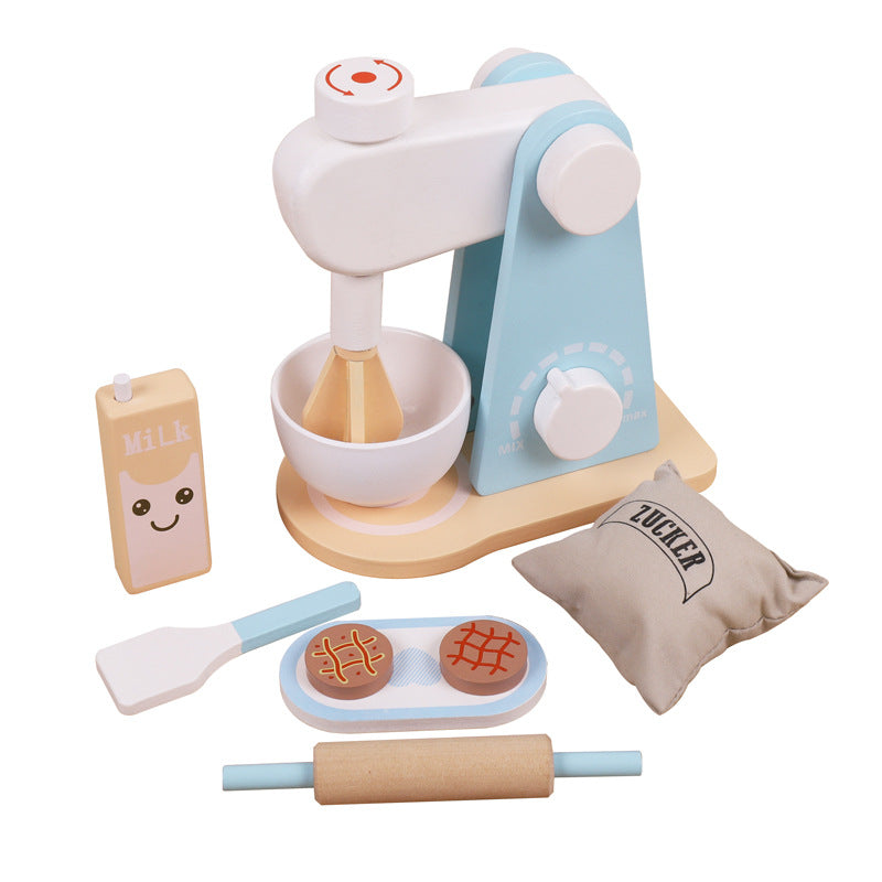 Wooden Blue Pretend Play Toaster and Juicer Set