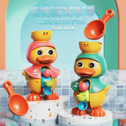 Cute Duck Rotating Water Wheel Bath Toy for Kids