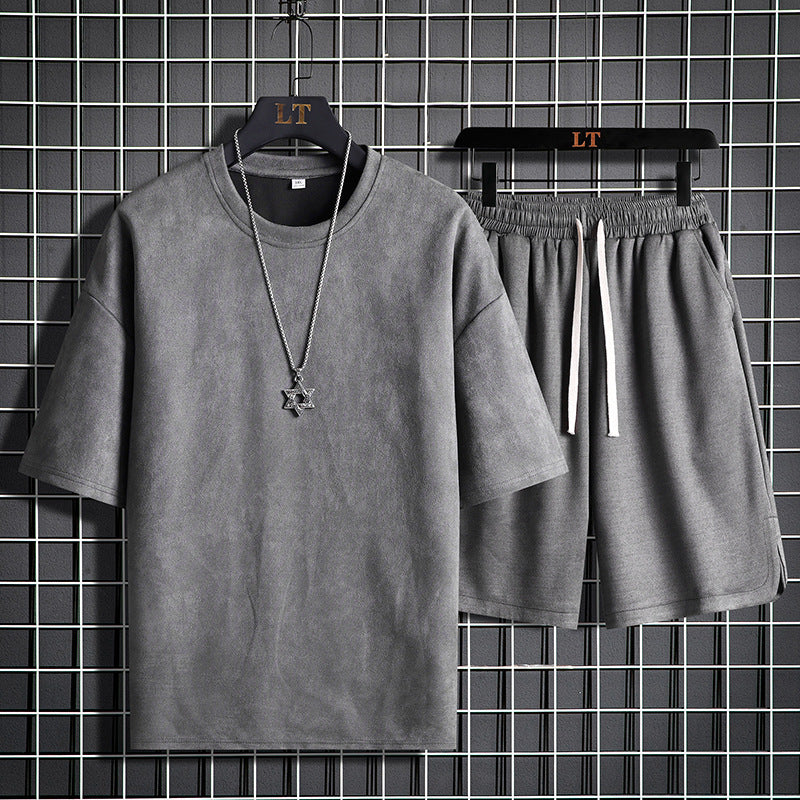 Wholesale Men's Summer Outfit: T-Shirt & Shorts Set