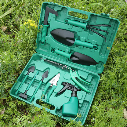 10-Piece Gardening Tool Set with Shovel, Rake, Shears