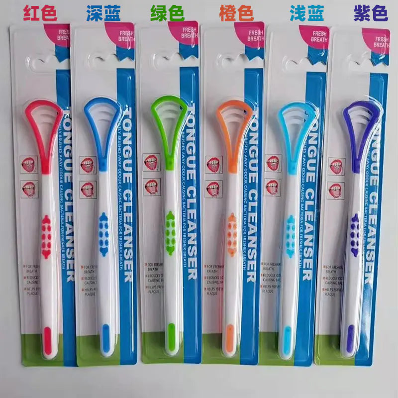 Tongue Cleaner Scraper with Soft Silicone Toothbrush