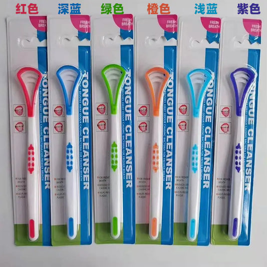 Tongue Cleaner Scraper with Soft Silicone Toothbrush