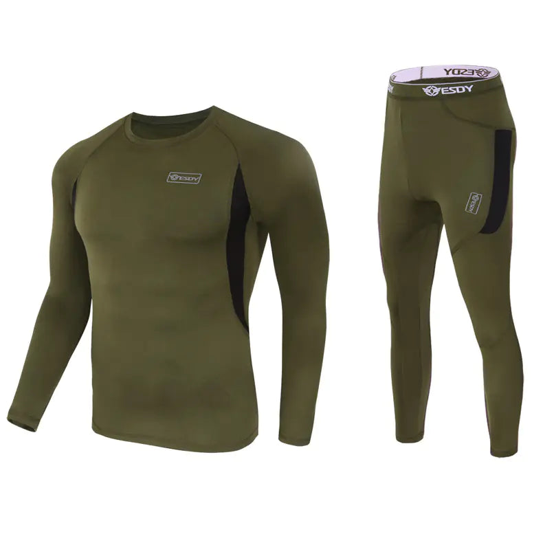Men's Thermal Underwear Set for Outdoor Sports and Skiing