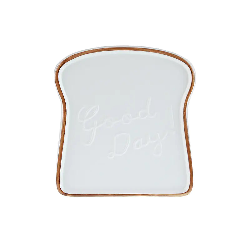 Ceramic Breakfast Bread Plate - Gift Flat Dish