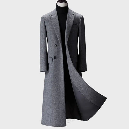 Men's Woolen Cloth Trench Coat