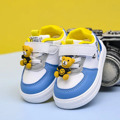 Leather Surface Sneakers for Baby Toddler Boys & Girls
