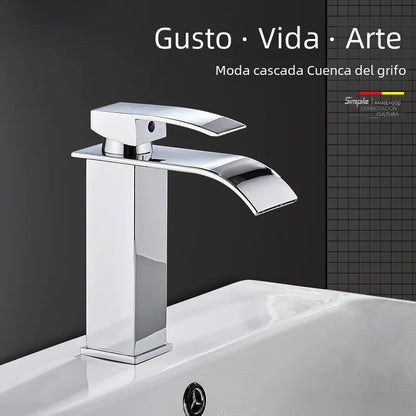 Square Stainless Steel Waterfall Faucet for Sink