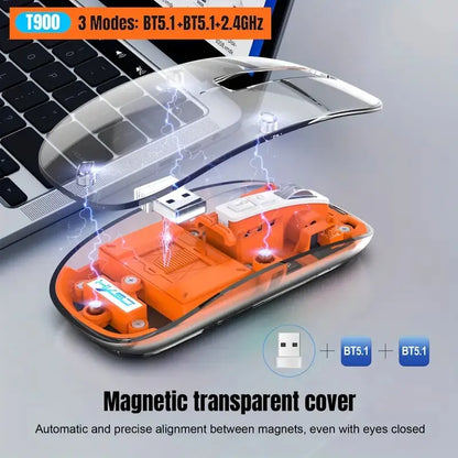 2.4G Wireless Mouse with Transparent Shell and 2400DPI