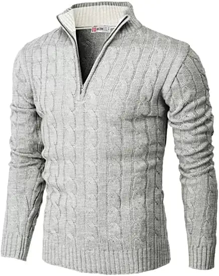 Casual Slim Long Sleeve Knitted Zip Sweater