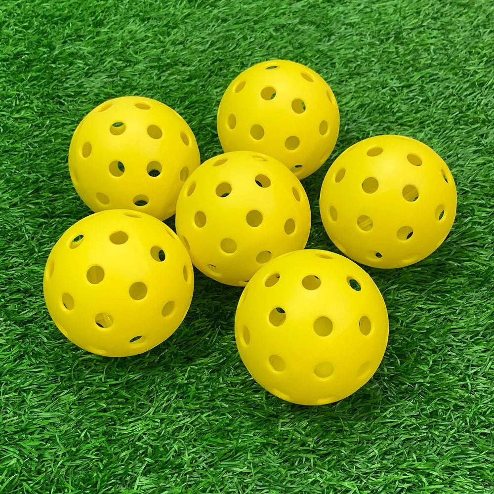 12-Pack 74mm 40-Hole Plastic Pickleball Balls with Net Bag – Assorted Colors