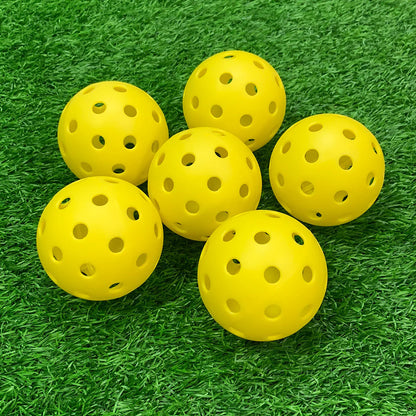 12-Pack 74mm 40-Hole Plastic Pickleball Balls with Net Bag – Assorted Colors