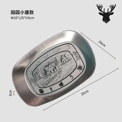 Outdoor Camping Fruit Tray - Vintage Metal Snack Plate