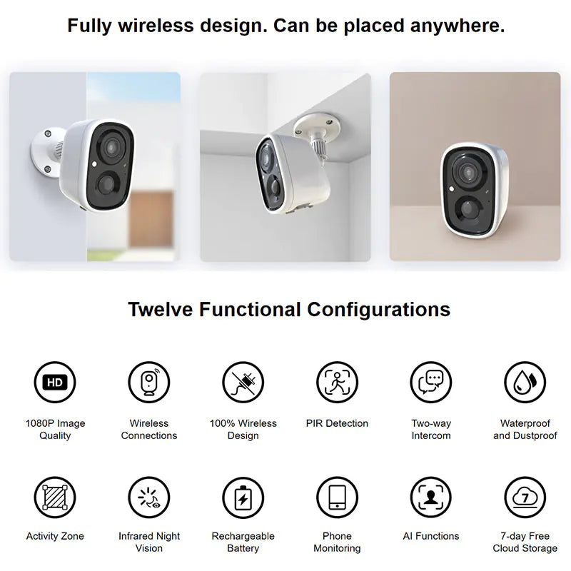 Rechargeable Wireless HD Night Vision Camera Monitor