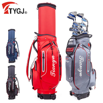 Golf Travel Bag with 4-Wheel Design and Dual Cap Holder