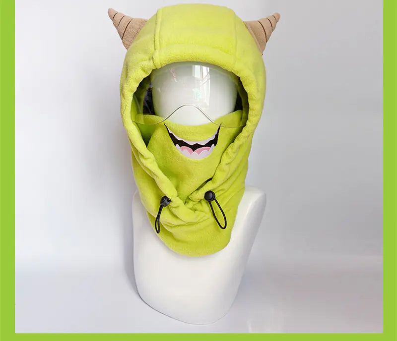 Cute Cartoon Windproof Ski Helmet Hat for Warmth