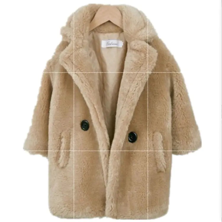 Lapel Cashmere Coat for Kids