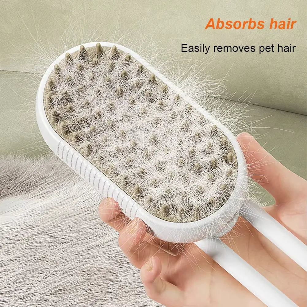 3-in-1 Steam Pet Grooming Brush