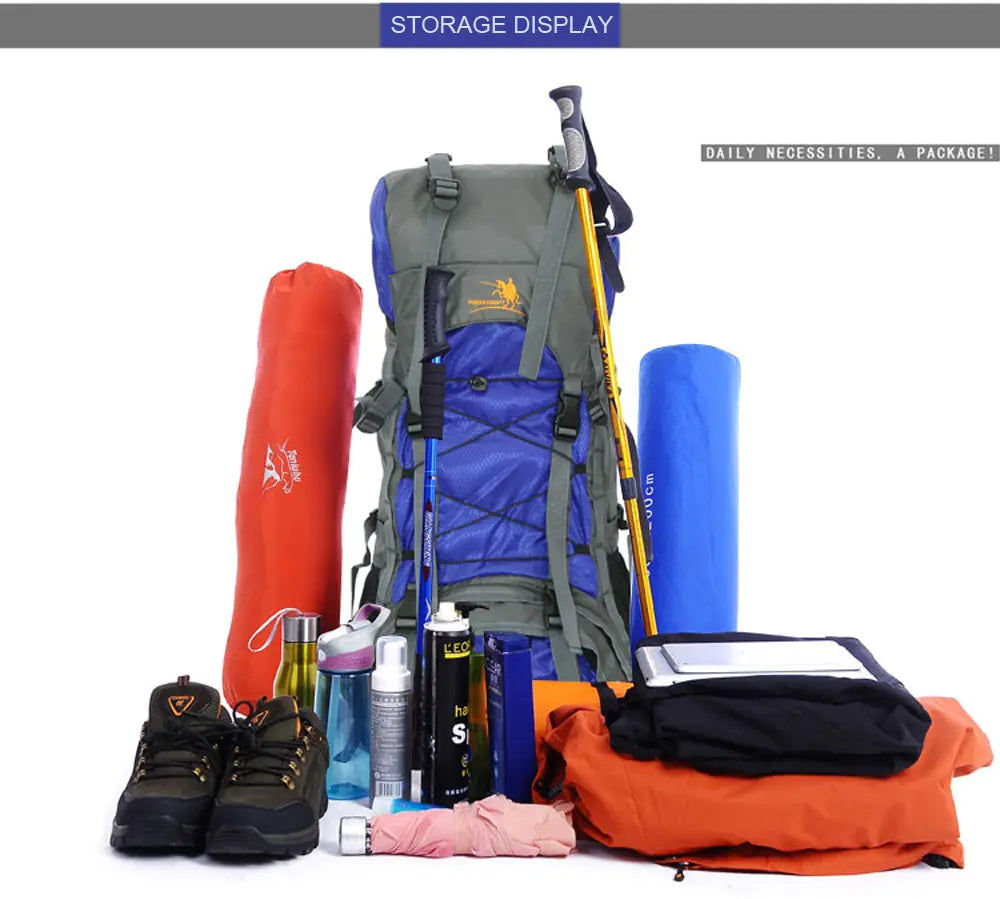 60L Waterproof Outdoor Hiking Backpack for Travel