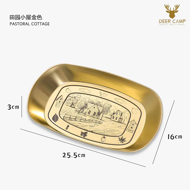 Outdoor Camping Fruit Tray - Vintage Metal Snack Plate