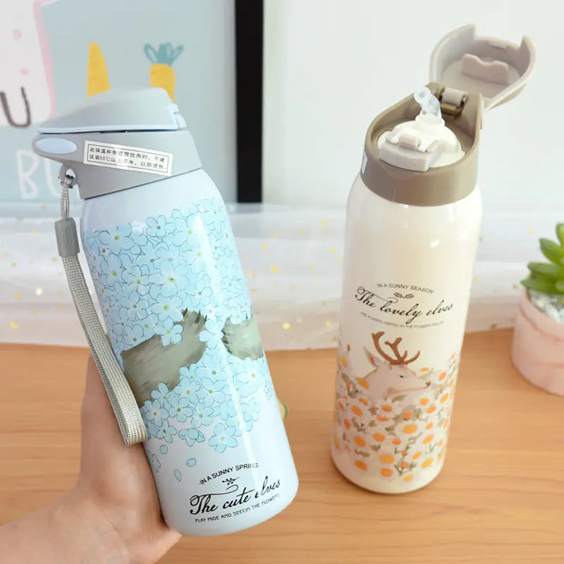 Cute Large Capacity Insulated Straw Cup for Adults