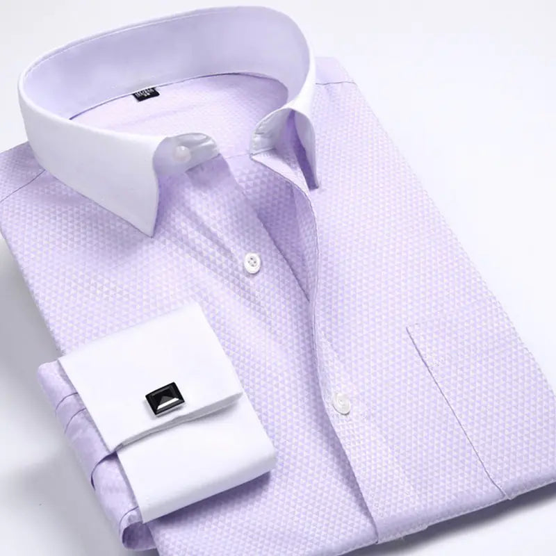 Custom Men's Cufflink Dress Shirt for Business Wear