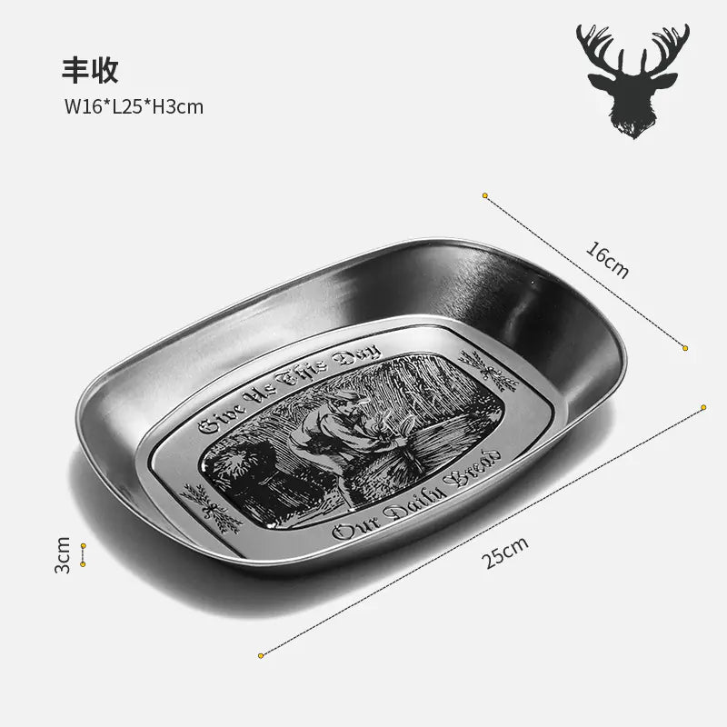 Outdoor Camping Fruit Tray - Vintage Metal Snack Plate