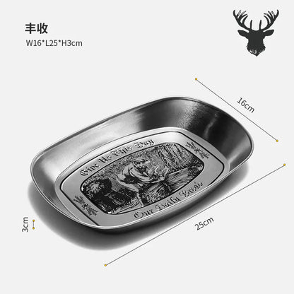 Outdoor Camping Fruit Tray - Vintage Metal Snack Plate