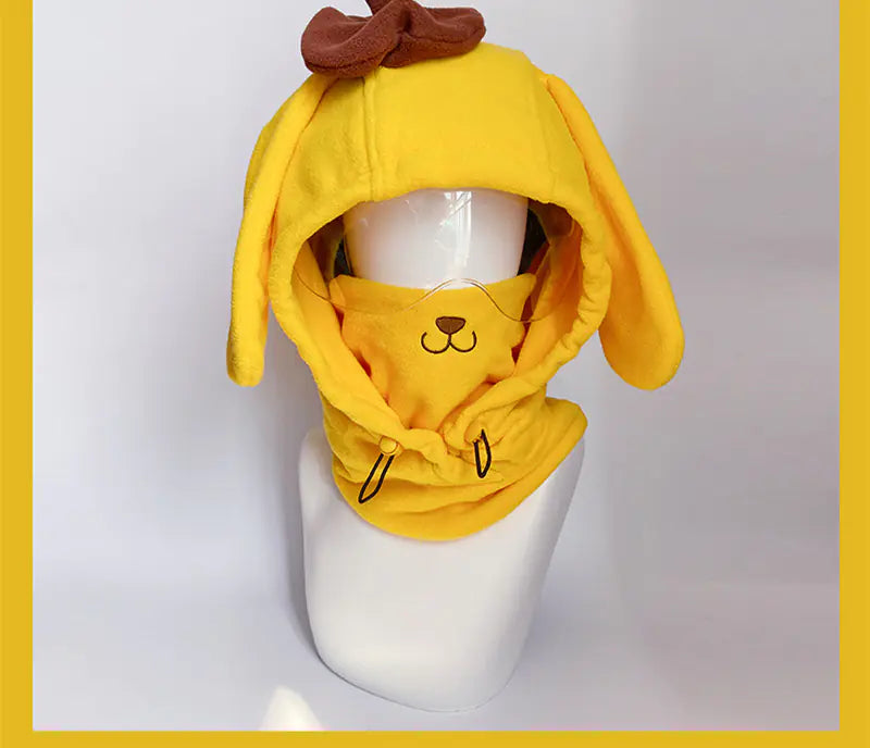Cute Cartoon Windproof Ski Helmet Hat for Warmth