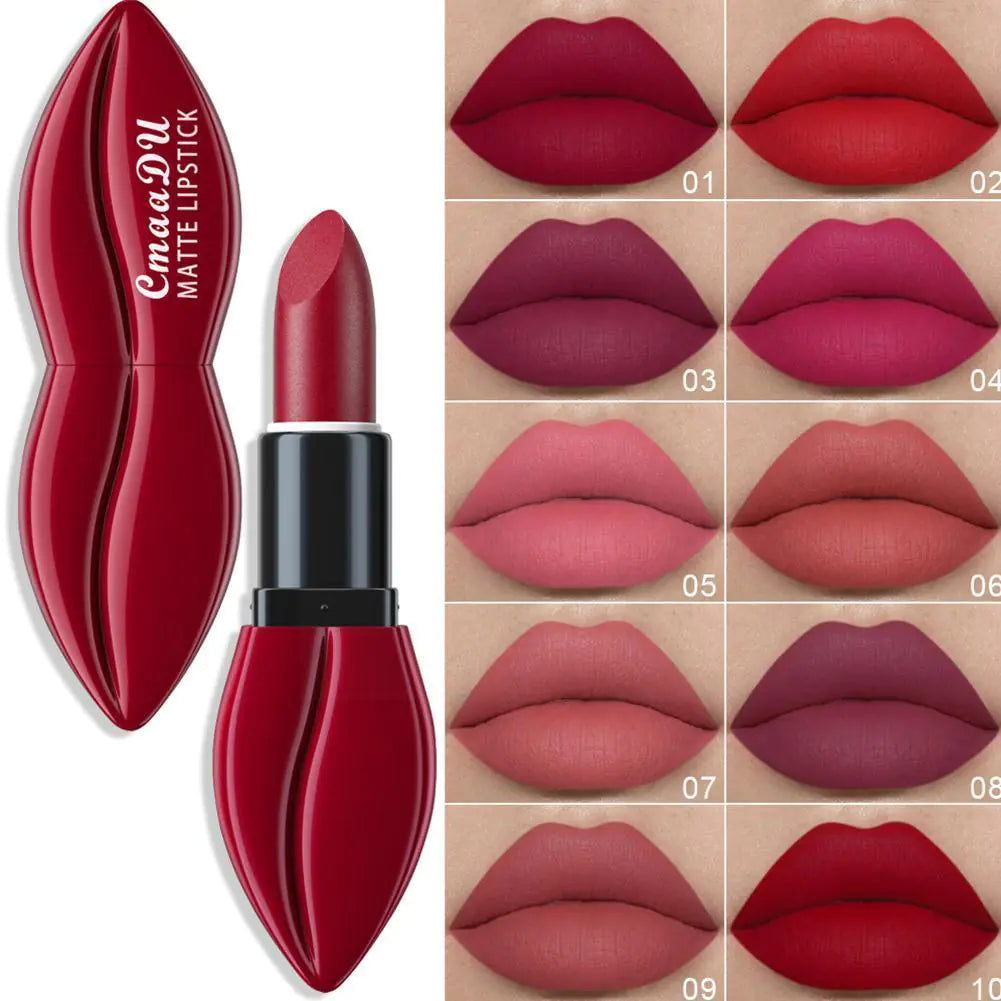 10-Color Long-Lasting Matte Lipstick Set for Makeup
